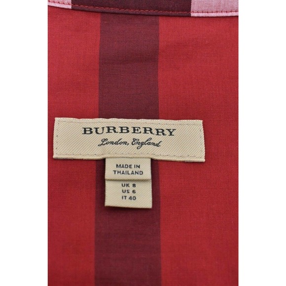 NWT BURBERRY KELSY PARADE RED CHECK COTTON BELTED DRESS US 6 / UK 8 / EU 40 $600 - Picture 9 of 12